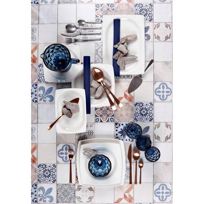 Cryspo Trio Πιάτο Φρούτου Πορσελάνης 21x21εκ 'Quadro Off White' 5530003 Cryspo Trio Piato Froutou Porselanis 21x21ek 'Quadro Off White' 5530003